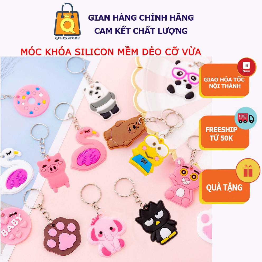 Móc Chìa Khóa Silicon Mềm Dẻo Hình Thú Đáng Yêu Cỡ Vừa 3-5cm Qùa Lưu Niệm ý Nghĩa - QueenStore