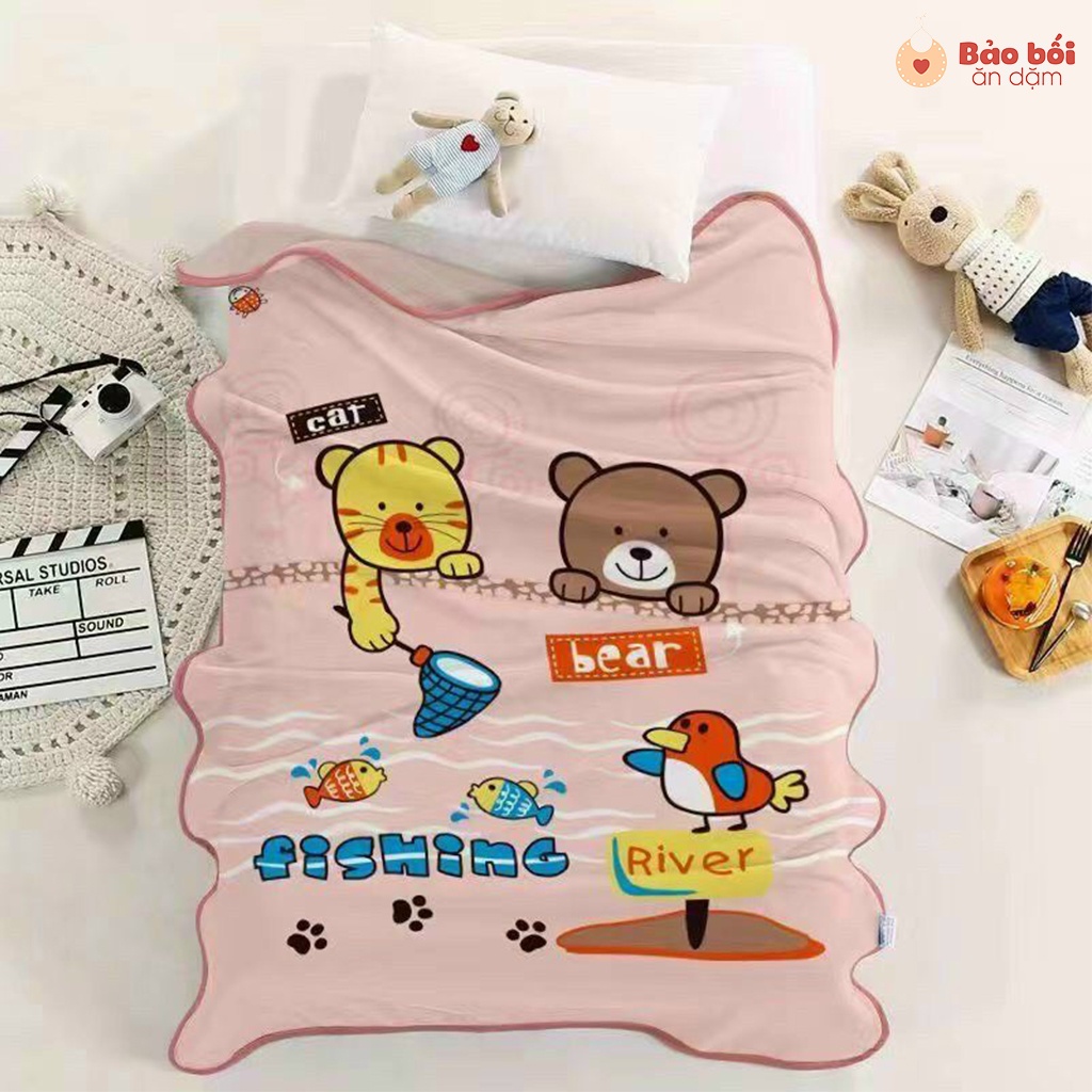 Mền hoạt hình chất tuyết nhung nhiều mẫu mã cho bé yêu