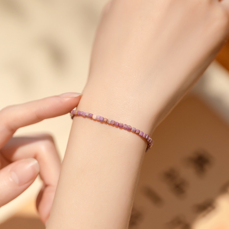 [Hàng Mới Về] Vòng Tay Mica Tím Phong Cách Cổ Điển Cho Nữ