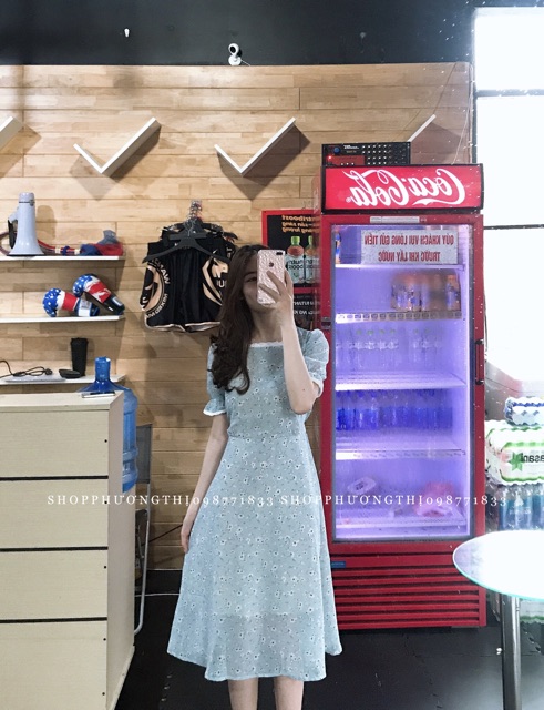 [Mã WASTMAY giảm 15% tối đa 30K đơn 150K] [VIDEO] Đầm hoa nhí cổ vuông ren tay ngắn 5 màu mới về - đầm vintage | BigBuy360 - bigbuy360.vn