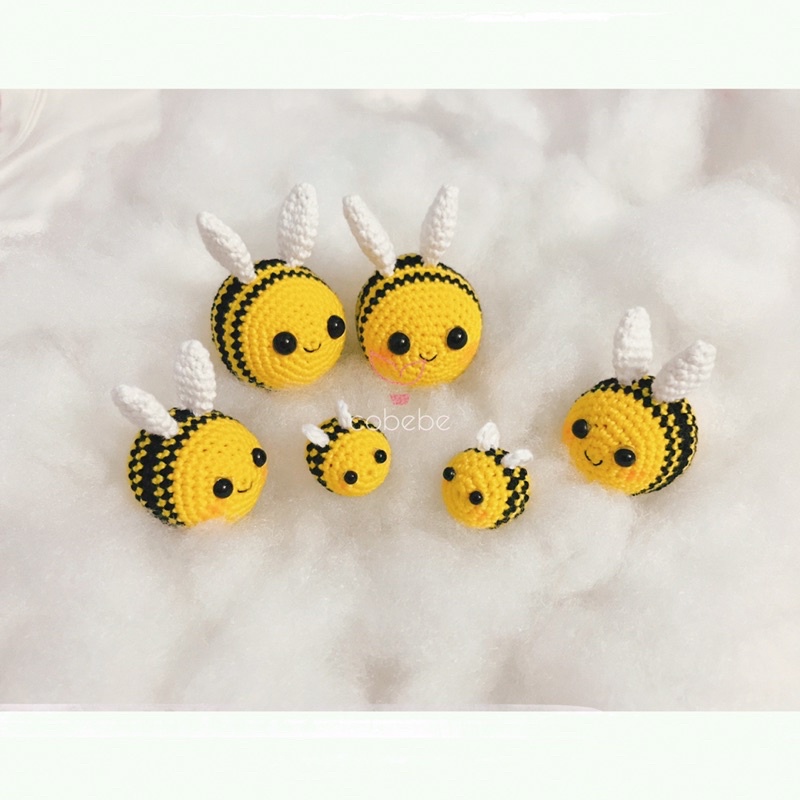Móc khoá con ong handmade bằng len cute