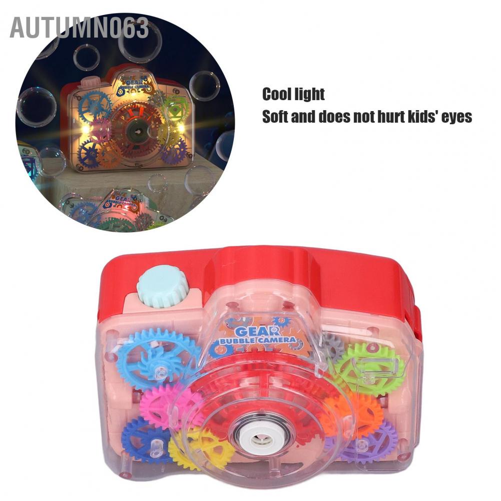 Đồ chơi tạo bong bóng cho trẻ em Bánh răng đầy màu sắc Hình dạng máy ảnh Ánh sáng mát mẻ Máy điện để chơi ngoài trời Autumn063