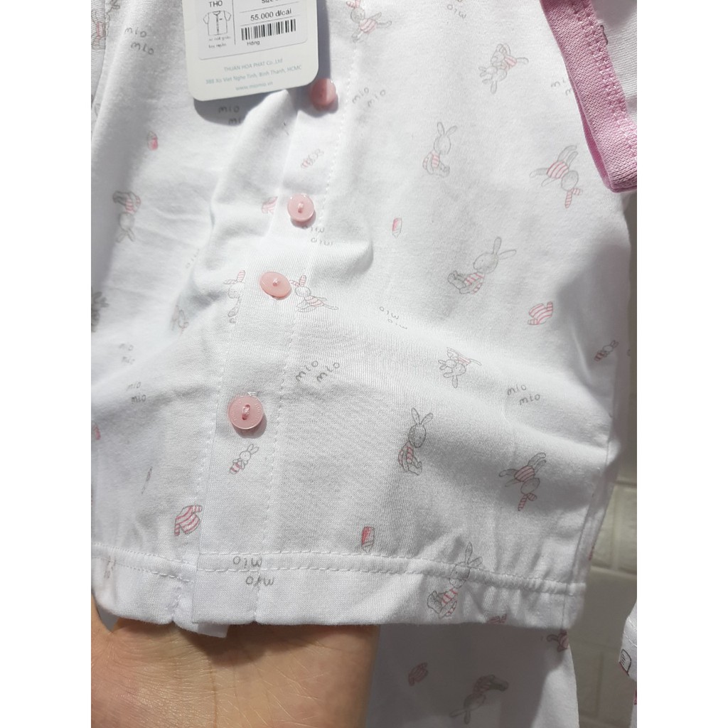 Bộ Quần Áo Sơ Sinh Cộc Tay MioMio Cho Bé, Chất Liệu 100% Cotton Mỏng, Mềm Thoáng Mát (Chuẩn Hàng Mio Việt Nam)