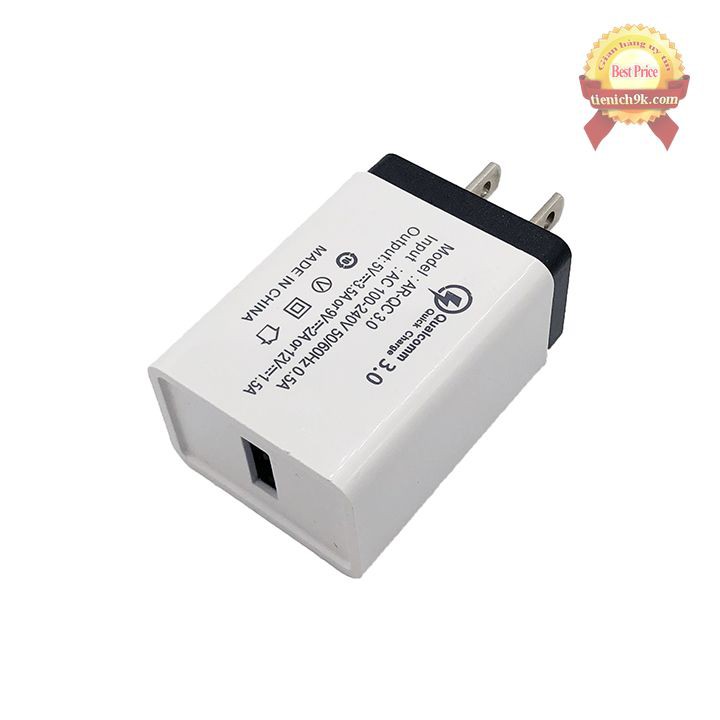 Củ sạc nhanh Qualcom QC3.0 Quick Charge 18W | Adapter sạc 3A