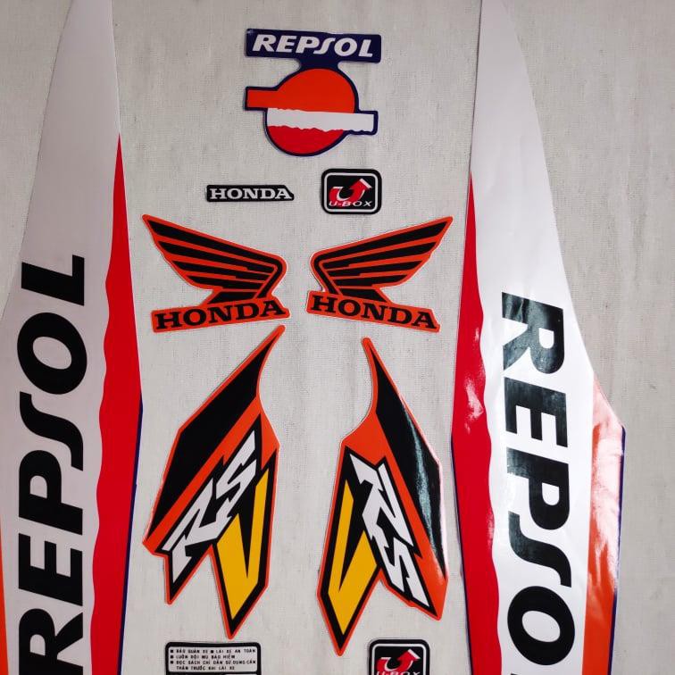 [WAVE REPSOL] BỘ TEM RỜI, TEM MẪU ZIN FULL 3 LỚP CHO WAVE REPSOL