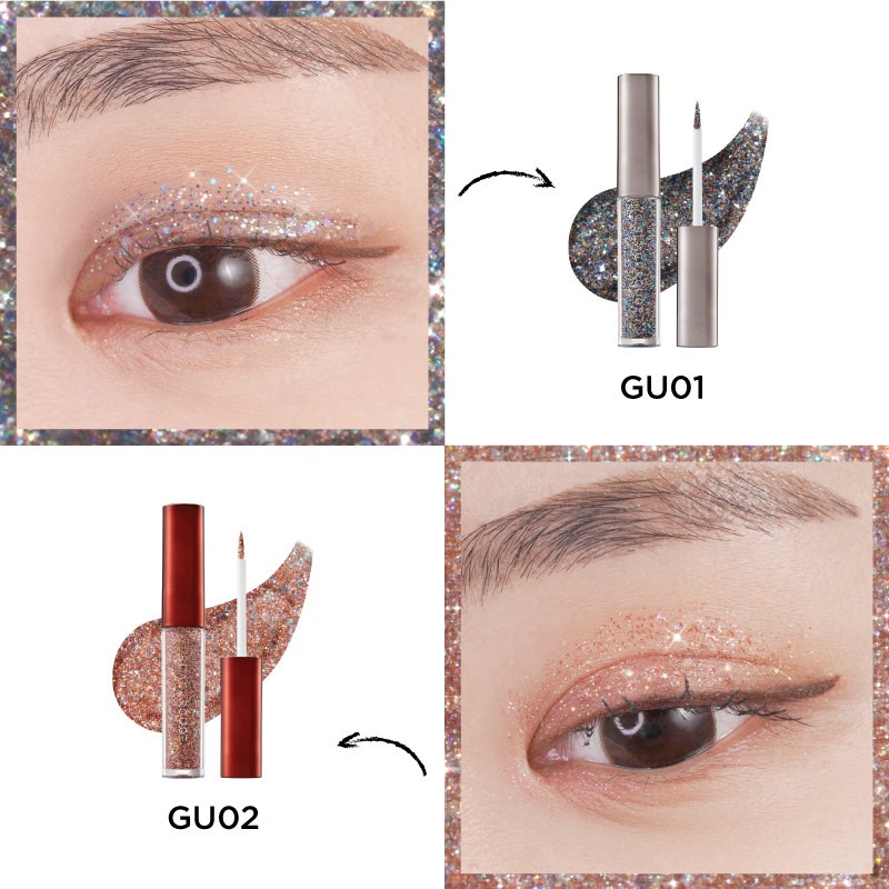 Gel mắt nhũ Black Rouge Eye Pearlvely I Glitter Universe Sparkle 15.1g