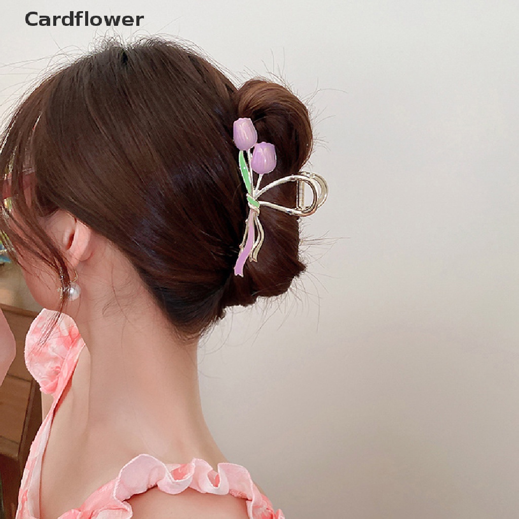 &lt; Cardflower &gt; Kẹp Tóc Móng Vuốt Hình Hoa Tulip Cho Nữ Đang Giảm Giá