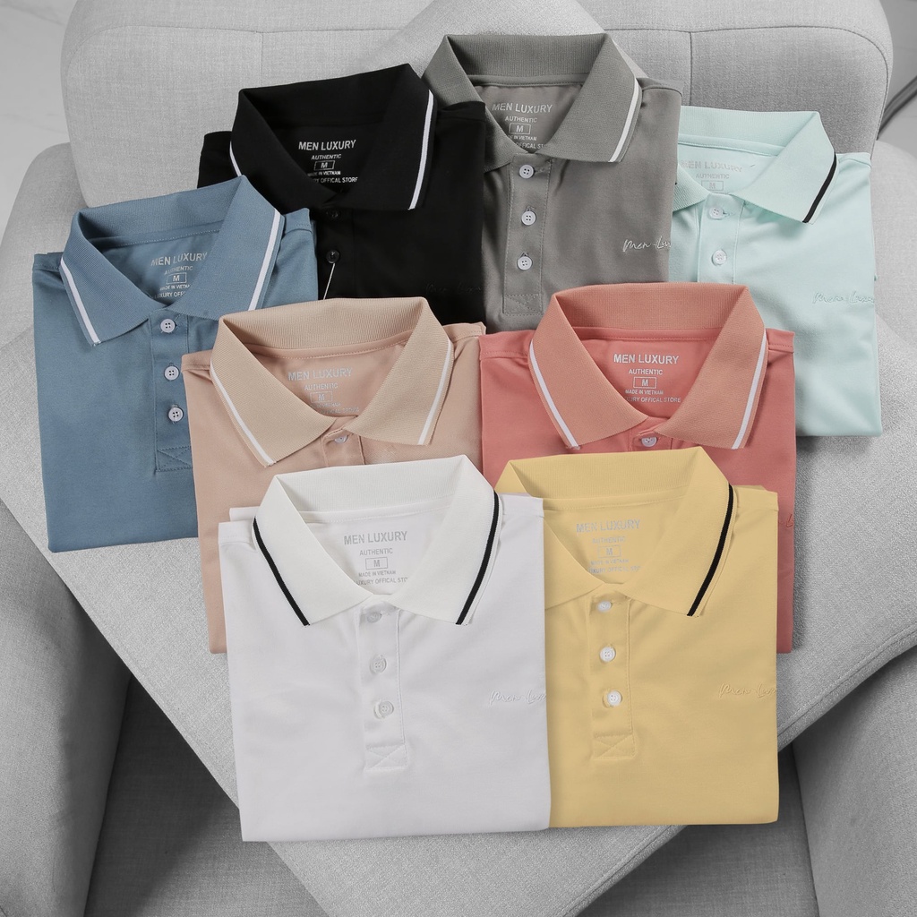 Áo thun Polo nam cổ bẻ MEN LUXURY vải cá sấu Cotton xuất xịn, chuẩn form,sang trọng-lịch lãm