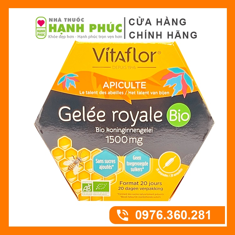 Sữa Ong Chúa Vitaflor Gelée Royale Bio 1500mg Của Pháp 20 Ống