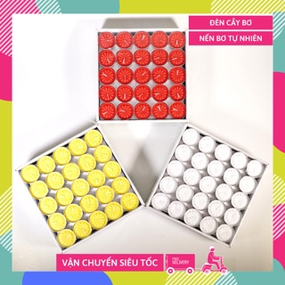 Hộp 100 nến bơ sạch thờ cúng đèn cầy Tea Light, nến đèn bơ tự nhiên 2h và 4h không khói, không mùi, tiết kiệm VIP