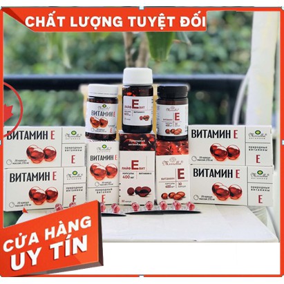 Vitamin E đỏ nga 400mg [IB XEM BILL] nhựa và thủy tinh, đẹp da, chống láo hóa, tốt cho mắt
