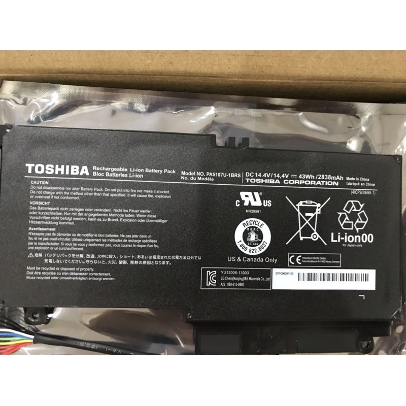 Pin Laptop TOSHIBA PA5107U  - 4 CELL - Satellite L40 L40-A, L40-B, L45 L45D, L45-A, L45-B, L50-A, L50-B, L55 L55D
