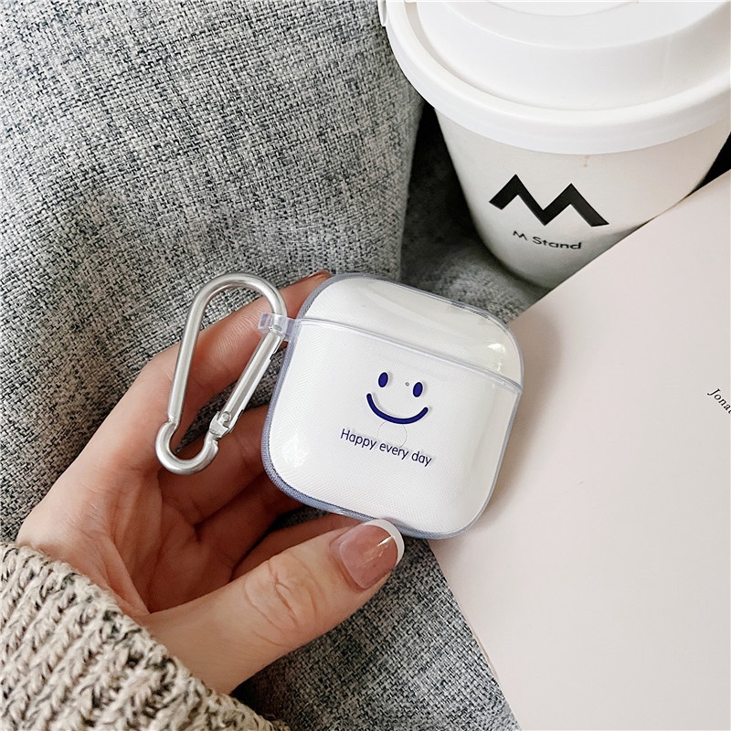 Hàng Có Sẵn!Vỏ Bọc Hộp Sạc Tai Nghe Trong Suốt Hình Mặt Cười Dễ Thương Cho Redmi Buds 3
