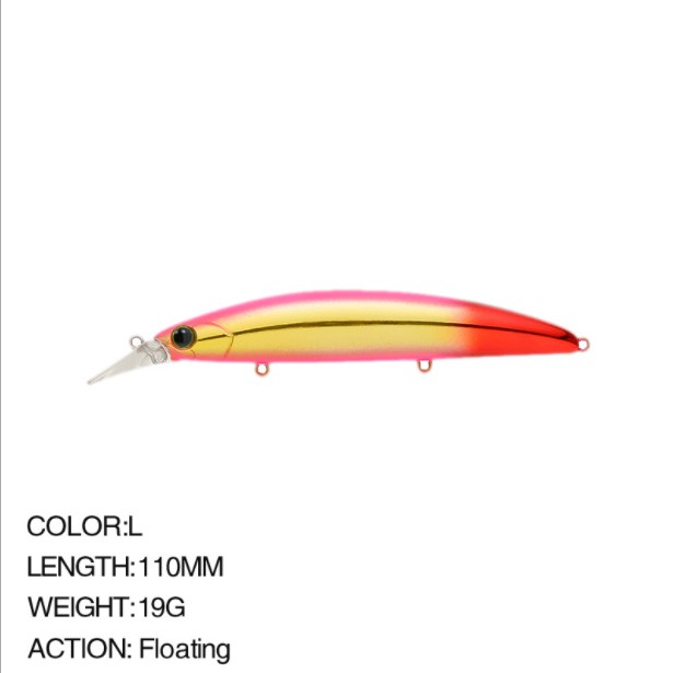 Thuyền đánh cá nổi trên biển Minnow 110mm / 19g Mồi câu cá bằng nhựa cứng