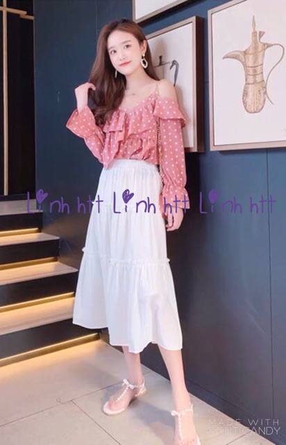 Chân váy tầng Midi Ulzzang 80cm
