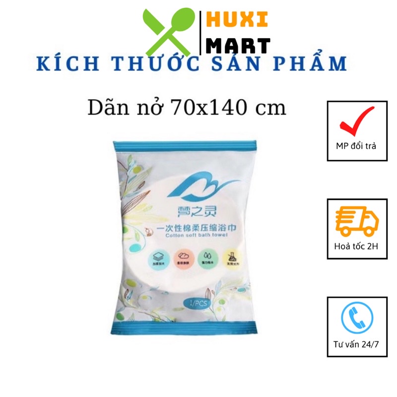 Combo Khăn tắm viên nén du lịch  dùng một lần, Khăn tắm cotton tiện lợi