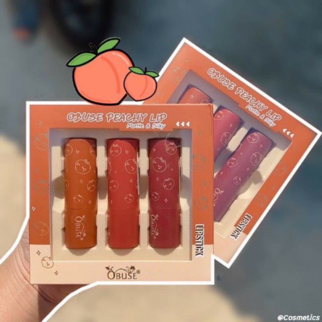 Set son 🌸 MÀU CHUẨN - TREND 🌸 Set son 3 cây Obuse Thái Lan cực xinh