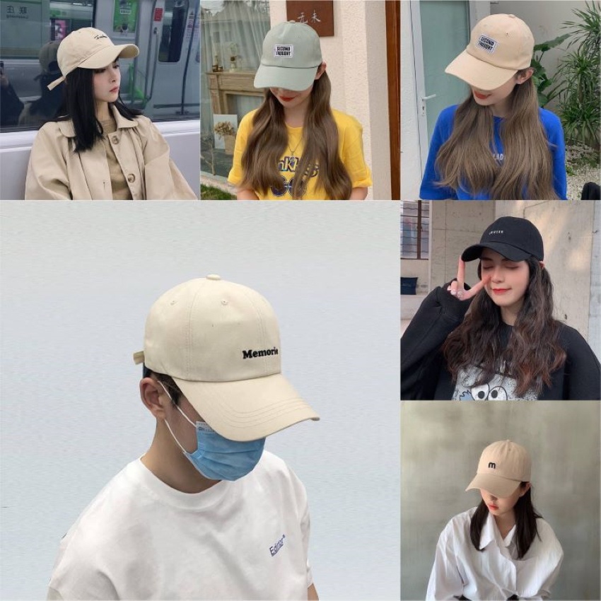 Mũ lưỡi trai nam nữ , nón kết nam nữ thêu chữ Memorie vải cotton phong cách Hàn Quốc