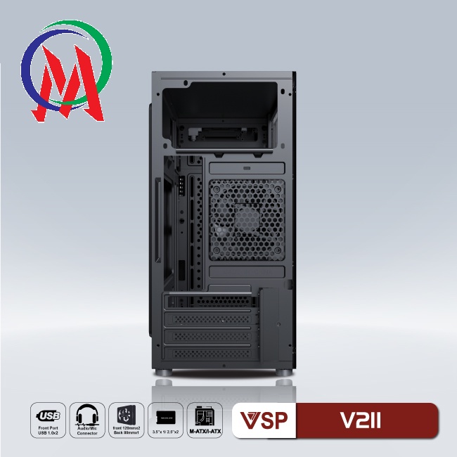 Vỏ case máy tính VSP Gaming V211/ V211B / CASE LED MIXIE S6 / V3 - 601 CAO CẤP  Có led RGB