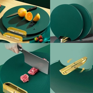 Thớt nhựa xanh  PE đa năng chống nấm mốc kháng khuẩn, Thớt tròn đường kính 33cm-vệ sinh dễ dàng