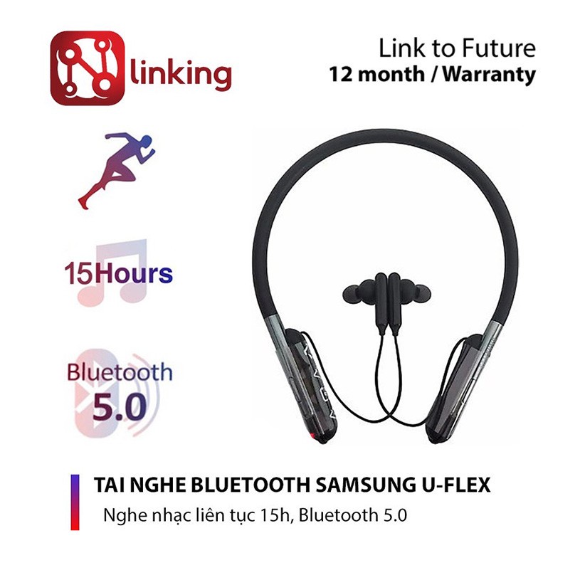 Tai Nghe Bluetooth Samsung U Flex, Âm Thanh Vòm 12D Hifi Stereo, Pin Khủng 1000mA Sử Dụng Liên Tục Lên Đến 12h
