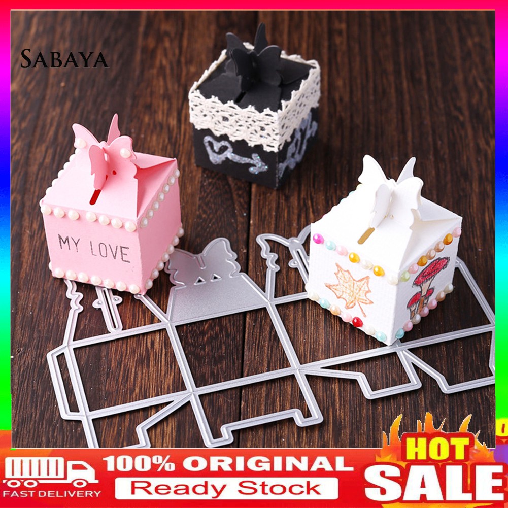 Khuôn Cắt Giấy Làm Từ Kim Loại Hình Hộp Quà Đựng Quà Xinh Xắn