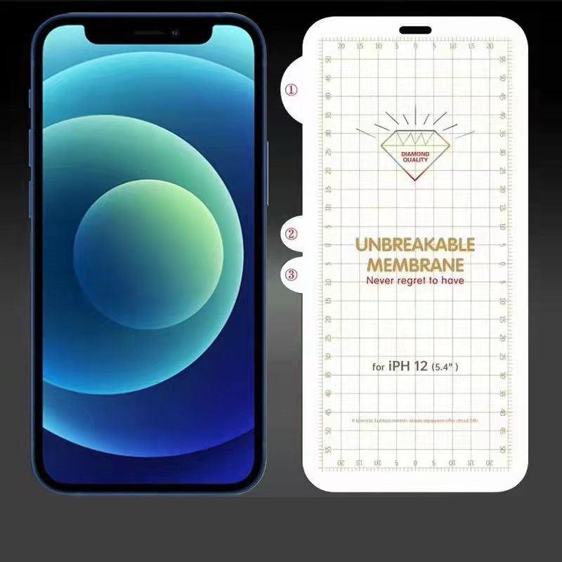 Ốp Điện Thoại Hydrogel Đính Kim Cương Bảo Vệ Toàn Diện Cho iPhone 14 13 12 11 Pro Max X XR XS 6 6S 7 8 Plus