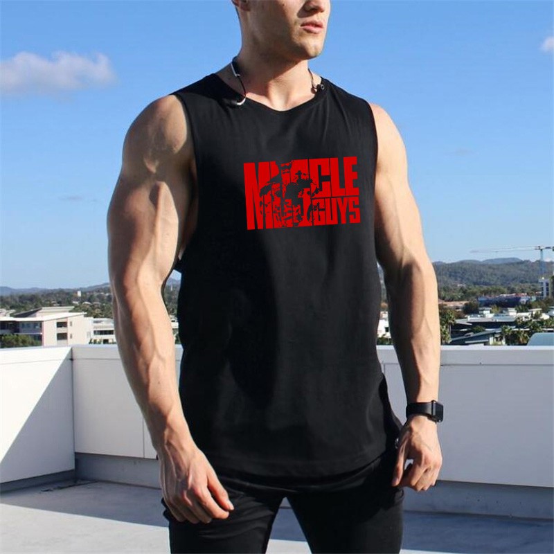 Áo thun ba lỗ in chữ đơn giản phong cách năng động trẻ trung