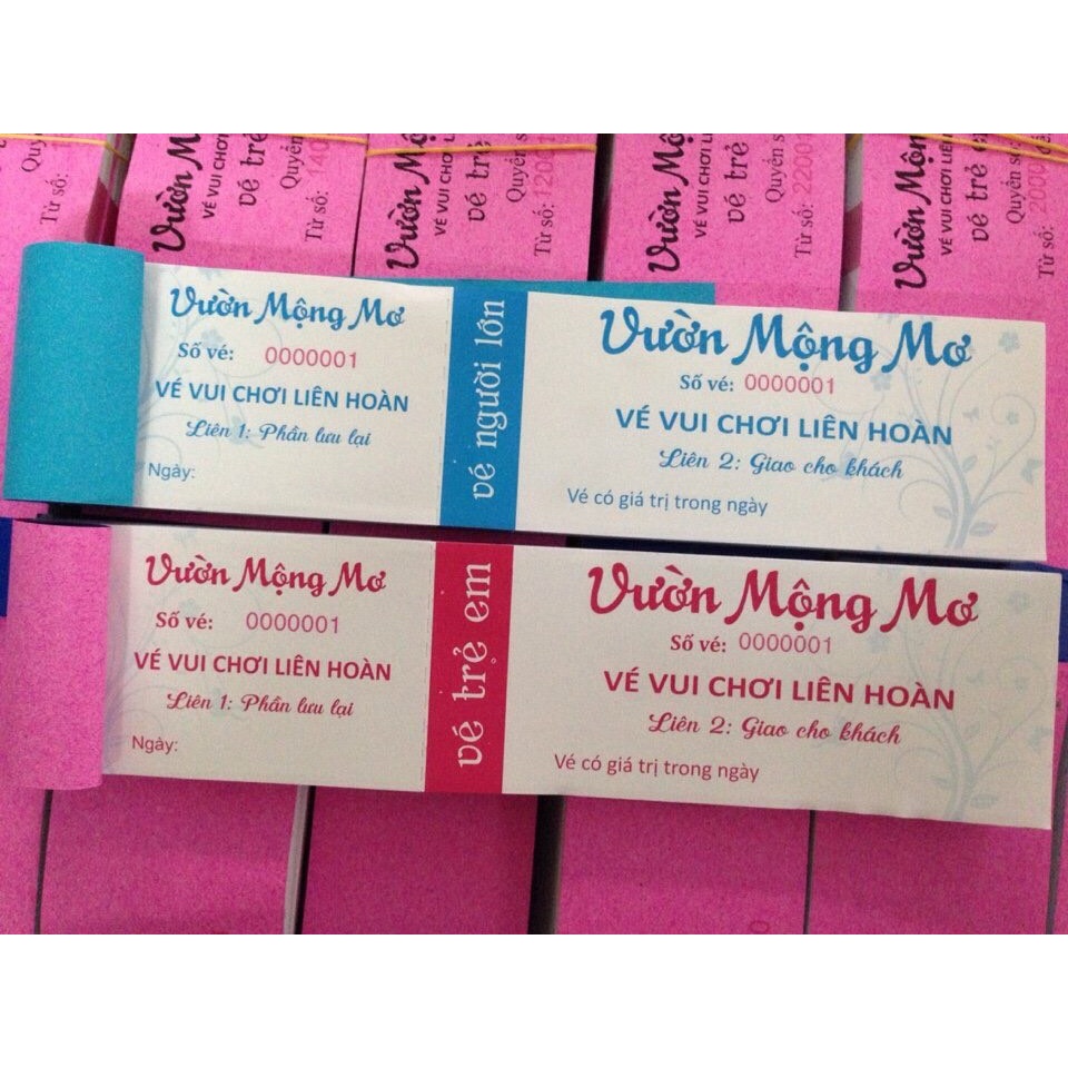 Vé xe - vé ăn - vé xem phim - vé mời - In Bạch Dương