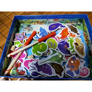 Đồ Chơi Câu Cá Nam Châm  Thông Minh Với 34 Chi Tiết Bằng Gỗ Cho Bé