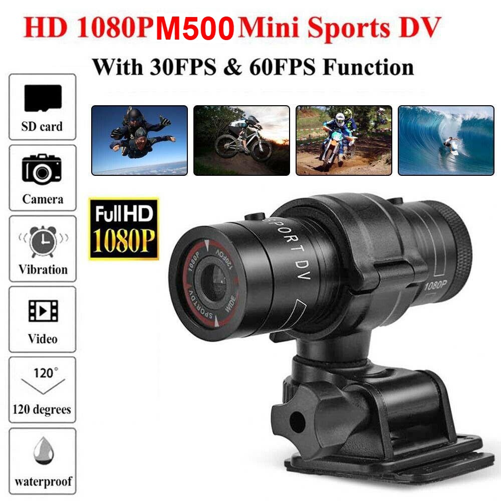 Camera Thể Thao Ngoài Trời Chống Nước Cho Xe Đạp/Xe Máy F9/M500 1080P Góc 120 độ - Camera Phượt Gắn Nón Bảo Hiểm M500/F9