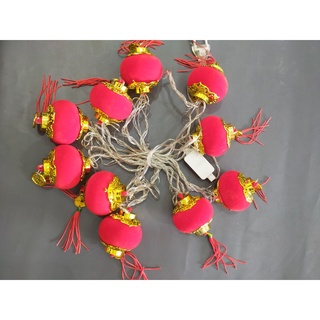 Dây lồng đèn đỏ nhung trang trí tết
