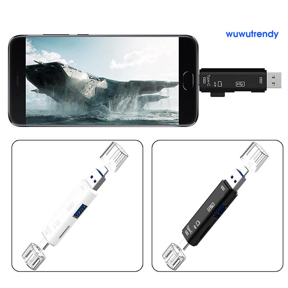 Đầu Đọc Thẻ Nhớ 5 Trong 1 Usb 3.0 Type-C Micro Otg Tf | BigBuy360 - bigbuy360.vn