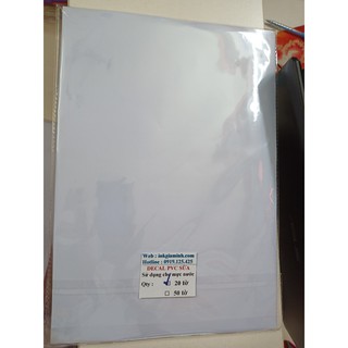 COMBO 10 XẤP  DECAL PVC TRẮNG SỮA- KHỔ A4