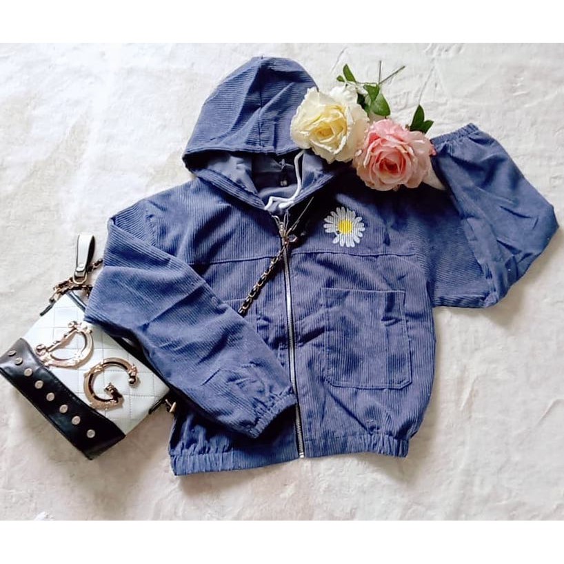 [Siêu sale sốc] Áo khoác bombers nhung tăm in hoa cúc cute BBQ RumHana | BigBuy360 - bigbuy360.vn