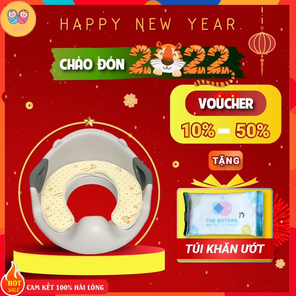 Bệ lót thu nhỏ bồn cầu cho bé,có tặng kèm đệm lót,có tựa lưng chắc chắn an toàn