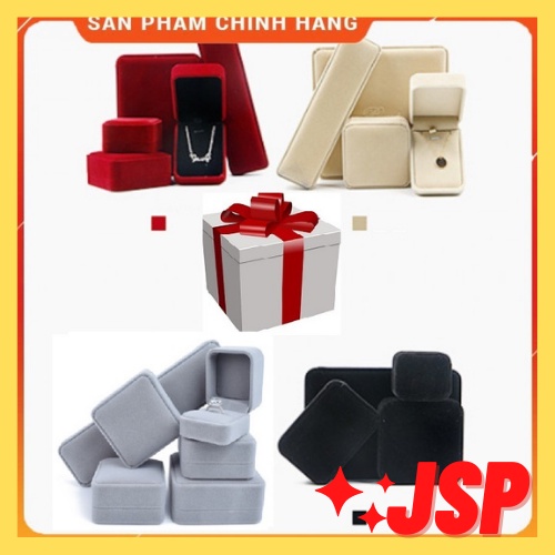 Hộp đựng nhẫn đơn nỉ nhung hộp đựng trang sức nhẫn cưới cao cấp JSP