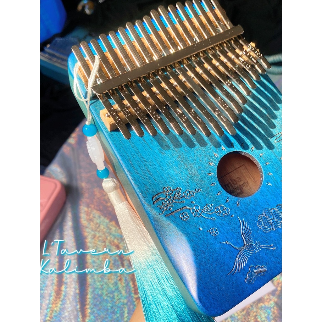 Đàn Kalimba 17 21 phím màu xanh và nâu hình cá voi, nai, radio, mèo, cá heo tiếng hay freeship cực hot