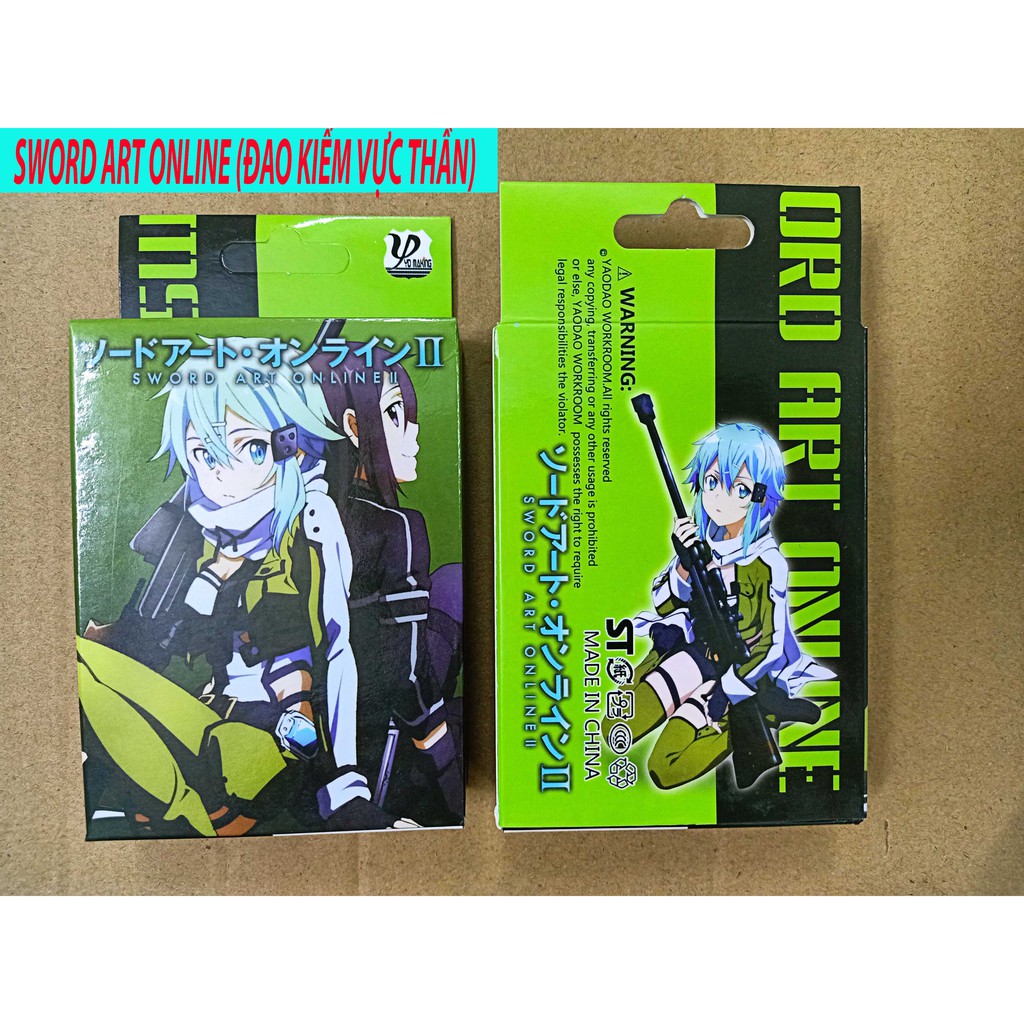 Bộ bài Tây anime Sword Art Online Đao kiếm thần vực 54 lá in hình anime manga dễ thương