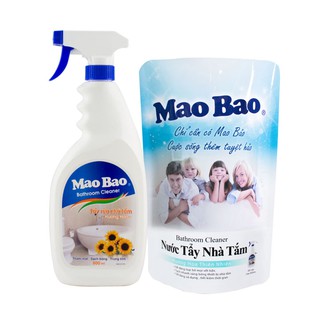 Combo 01 chai Nước tẩy rửa nhà tắm Mao Bao 600ml + 01 túi Nước tẩy rửa nhà tắm 600ml (C)