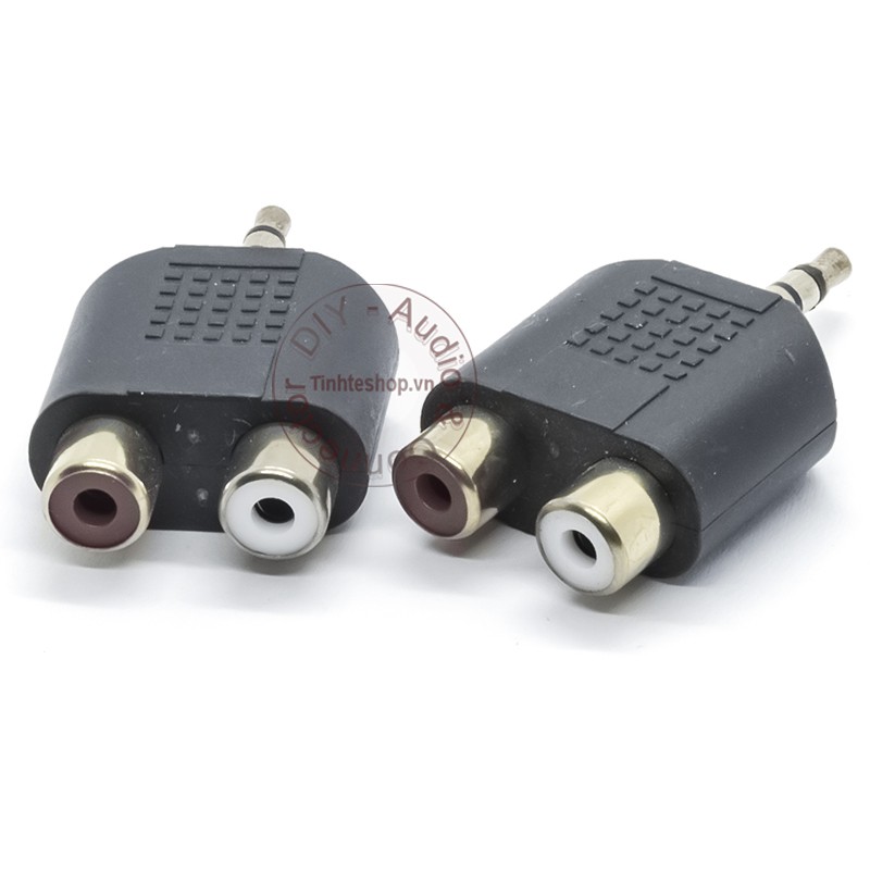 Đầu chuyển 3.5 ra 2 RCA audio R+L 1 chiếc - 3.5mm male stereo to 2 RCA female adapter