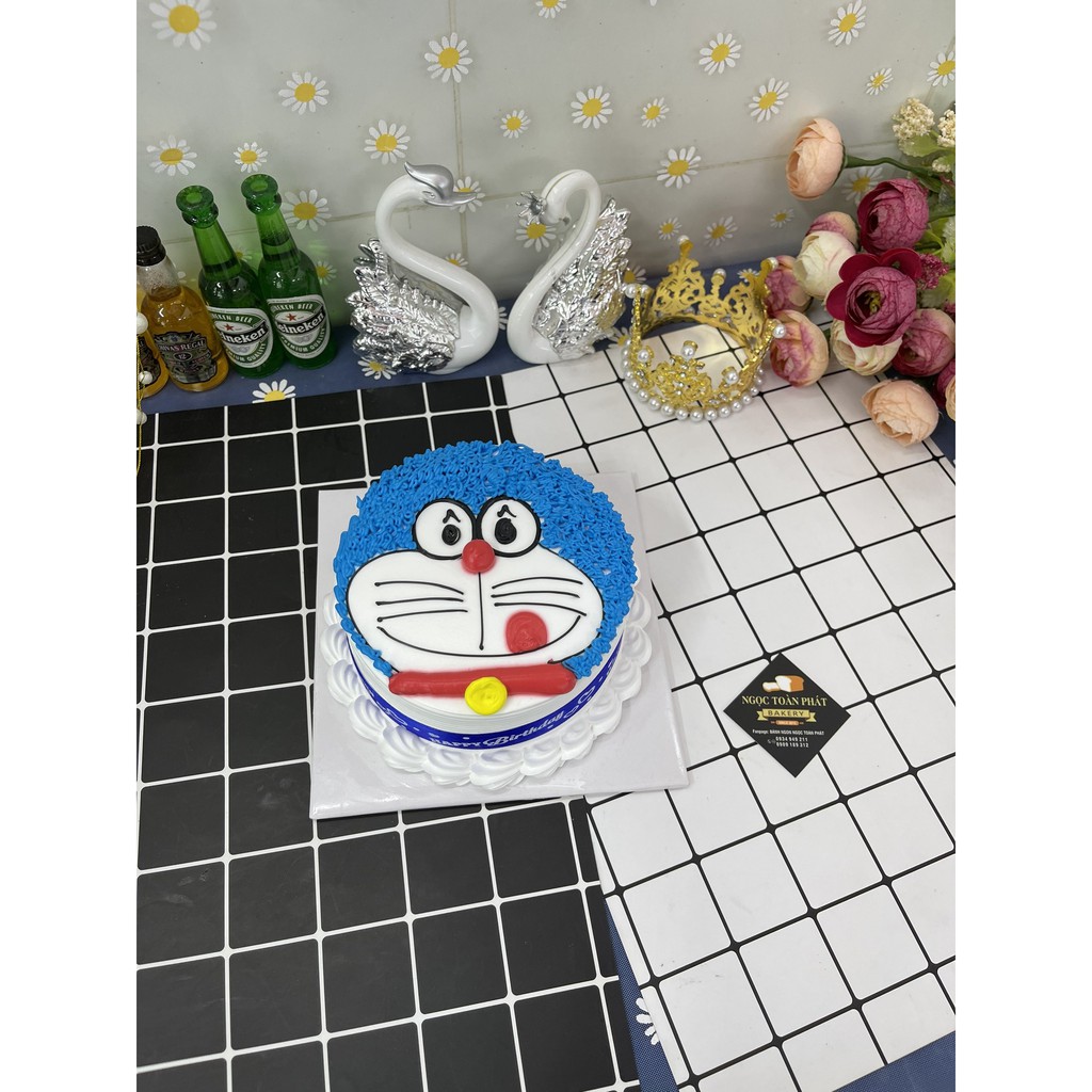 BÁNH KEM SỮA TƯƠI DORAEMON 1.5 TẤC GIAO NGAY TRONG NGÀY