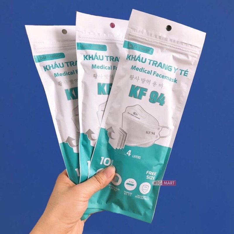 1 hộp 50 chiếc khẩu trang y tế kháng khuẩn 4D Mask KF94 tiêu chuẩn Hàn Quốc cá rô phi