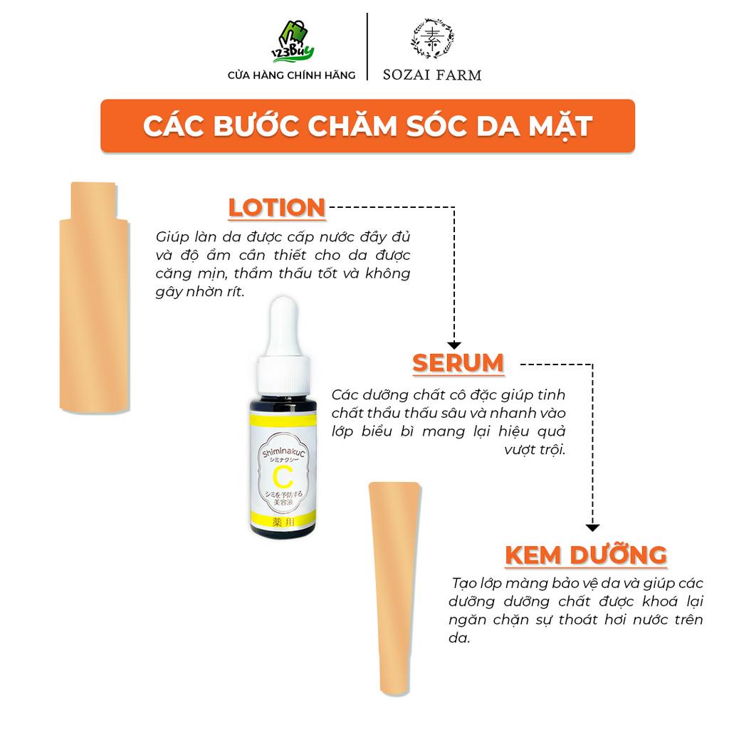 Tinh chất dưỡng trắng giảm thâm sạm Nhật Bản Sozai Farm Shiminaku C Essence - Dạng Serum - 20ml