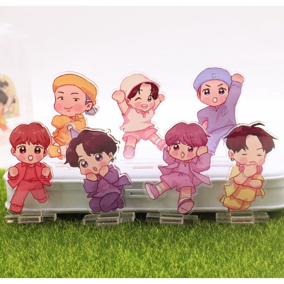 Standee mô hình đứng arcrylic KPOP BTS Bangtan Boys Jin Suga J Hope Rm Jimin V Jungkook chibi