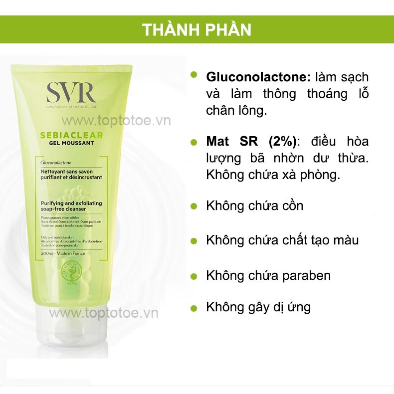 Sữa Rửa Mặt SVR Pháp Dành Cho Da Dầu Mụn - Hàng chính hãng - Skin authentic | BigBuy360 - bigbuy360.vn