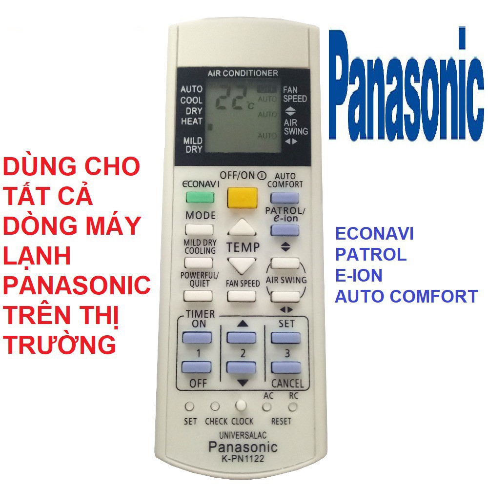 Remote điều khiển máy lạnh PANASONIC K-PN1122 ĐA NĂNG