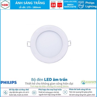 Đèn Led Âm trần 16W Philips Downlight 59531 MARCASITE D170 ( Ánh Sáng Trắng & Trung Tính & Vàng )