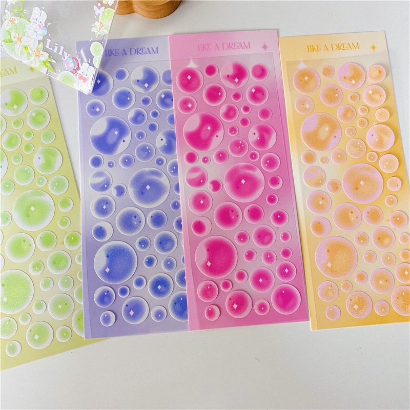 Sticker bong bóng dream_hình dán trang trí top,card