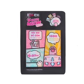 KOTEX MỎNG CÁNH MINI MEOW SIÊU MỀM, SIÊU MỎNG 